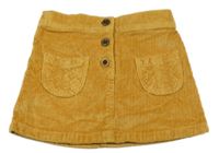 Okrová menšestrová sukňa s vreckami Tu