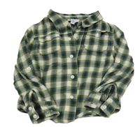 Zeleno-smetanová kostkovaná košile 