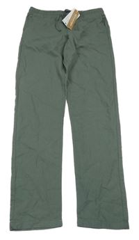 Nové - khaki ľanové nohavice Jack & Jones