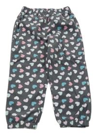 Šedé fleecové tepláky s barevnými srdíčky Topolino