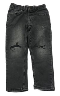 Čierne skinny rifle s dierami