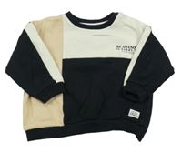 Čierno-béžová mikina s nápisom F&F