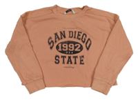 Staroružová crop mikina s nápisom George