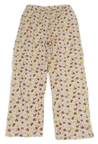 Bielo-farebné kvetované tepláky