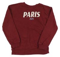 Vínová mikina s nápisom H&M