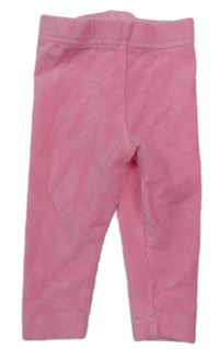 Ružové rebrované zamatové tregíny