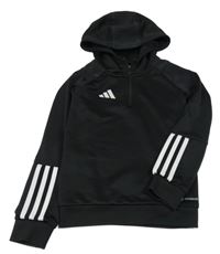 Černá sportovní funkční mikina s logem a kapucí Adidas