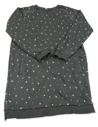 Tmavosivé vzorované teplákové šaty Yigga