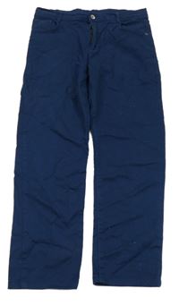 Tmavomodré plátenné nohavice