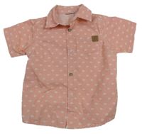 Korálová pruhovaná vzorovaná košile 