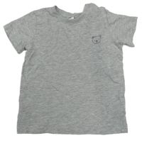 Sivé melírované tričko s medvěďom H&M