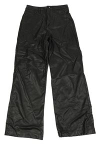 Čierne koženkové wide nohavice H&M
