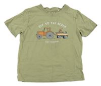 Khaki tričko traktorem Topolino
