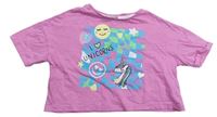 Ružové oversize tričko s obrázkami Pep&Co