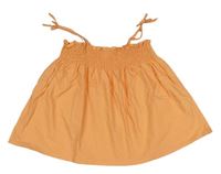 Oranžový top so žabičkováním Zara