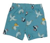 Modré kraťasy s ptáčky Primark