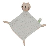 Bílo-růžový plyšový usínáček s mačičkou