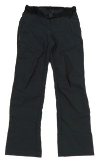 Antracitové šusťákové outdoorové kalhoty s páskem Decathlon