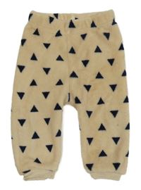 Béžovo-tmavomodré vzorované plyšové tepláky Ergee