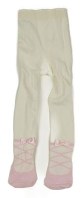 Smetanovo-růžové punčocháče s botičkami a mašlemi George