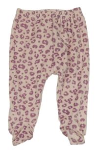 Růžovo-fialové plyšové polodupky s leopardím vzorom DKNY