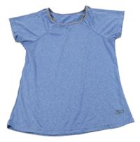 Světlemodré sportovní tričko s průstřihy 