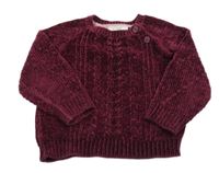 Vínový žinylkový sveter Ergee