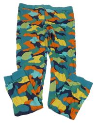 Modro-zeleno-žluto-oranžové army pyžamové kalhoty Next