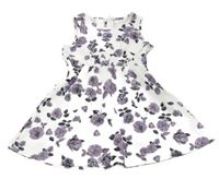 Bílo-lila kvetované šaty Shein