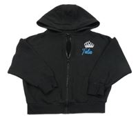 Čierna prepínaci mikina s baletkami a korunkou a kapucňou George