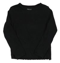 Černé žebrované triko Next