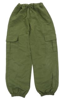 Khaki cargo cuff kalhoty 