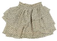 Béžovo-čierna bodkovaná á šifónová vrstvená sukňa H&M