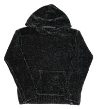 Antracitový žinylkový sveter s kapucňou C&A