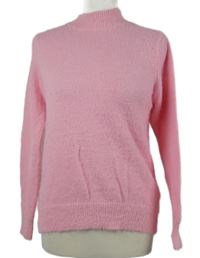 Dámský světlerůžový chlupatý svetr 