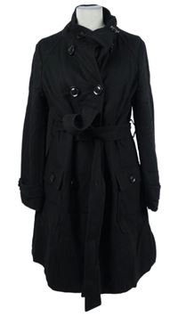 Dámský černý vlněný kabát s páskem Atmosphere 