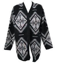 Dámský černo-barevný vzorovaný svetrový cardigán Shein 