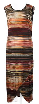 Dámske červeno-hnědé-čierne vzorované midi šaty Saloos