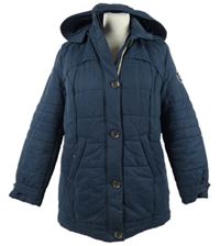 Dámská tmavomodrá šusťáková zimní bunda s kapucí Collection L