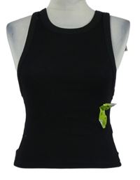 Nové - Dámský černý žebrovaný crop top Primark 