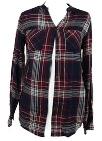 Dámska červeno-tmavomodrá kockovaná blúzka Gina