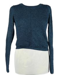 Dámský tmavomodrý melírovaný crop svetr Topshop 