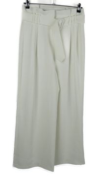 Dámské bílé culottes kalhoty s páskem One More Story