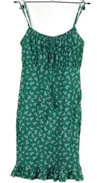 Dámske zelené kvietkovane šaty Select