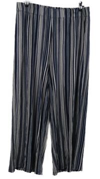 Dámské tmavomodro-béžové pruhované culottes kalhoty M&S