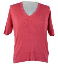 Dámské tmavorůžové žebrované pletené tričko M&S