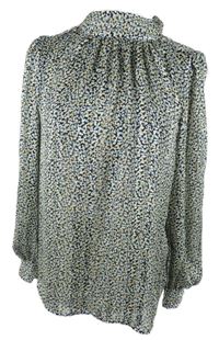 Dámská černo-modro-žlutá vzorovaná halenka H&M