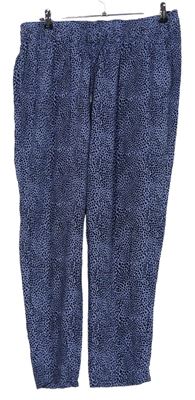 Dámske modro-čierne vzorované voľné é nohavice M&S