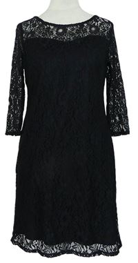 Dámske čierne čipkové šaty F&F