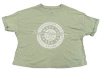Khaki crop tričko s potlačou George